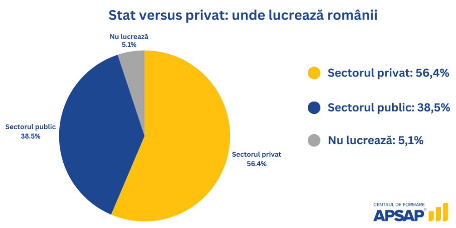 Preferința românilor pentru sectorul public vs. privat — studiu APSAP